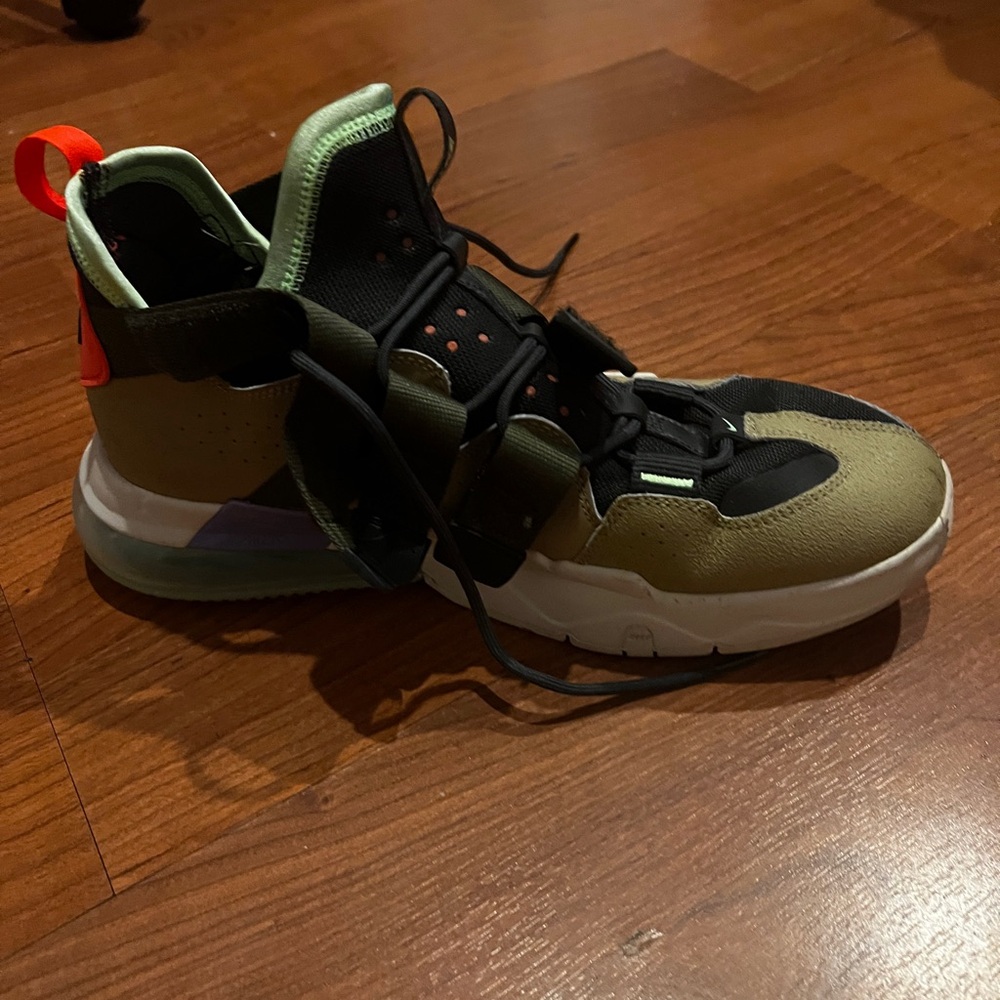 Stylish Green and Black High-Top Sneakers